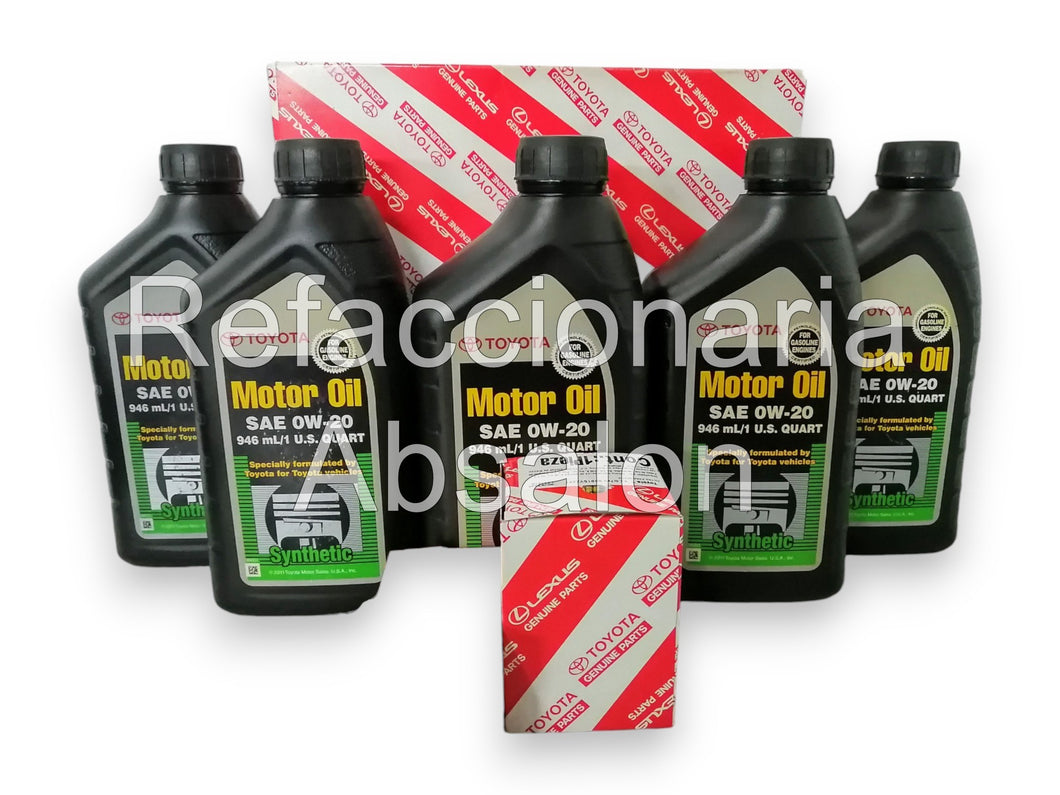Cambio de aceite sintético 0W-20 con filtros Rav4 Camry 2018-2024