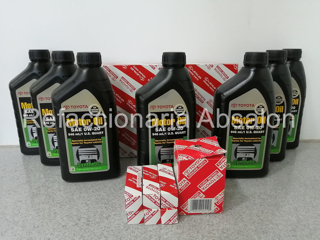 Kit de afinacion de motor V6 Toyota con aceite sintetico 0W-20 Original